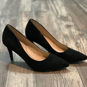 Black velvet high heels